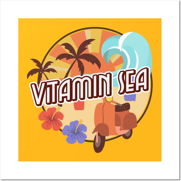 Vitamin Sea Retro Beach Wall Art by InkyArt